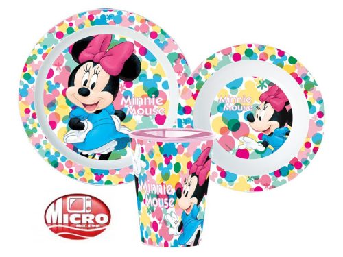 Minnie mikrózható műanyag étkészlet - Pöttyös