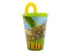 Dinoszaurusz T-Rex szívószálas pohár, műanyag 430 ml
