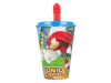 Sonic a sündisznó Adventure szívószálas pohár, műanyag 430 ml