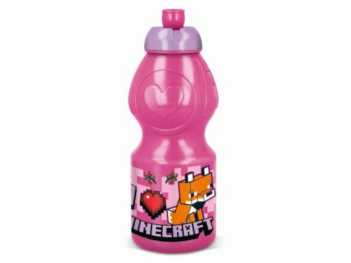 Minecraft kulacs, sportpalack 400 ml - Rózsaszín