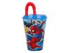 Pókember Streets szívószálas pohár, műanyag 430 ml